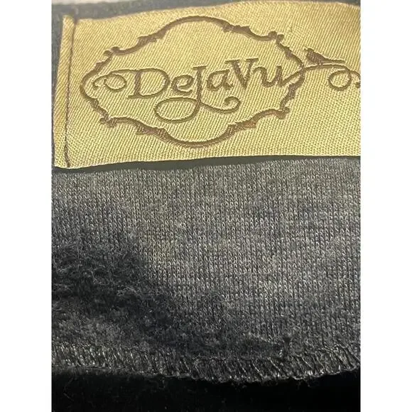 Deja Vu Jacket S Gray Military Ruffled Hem Edgy Chic - Picture 6 of 7